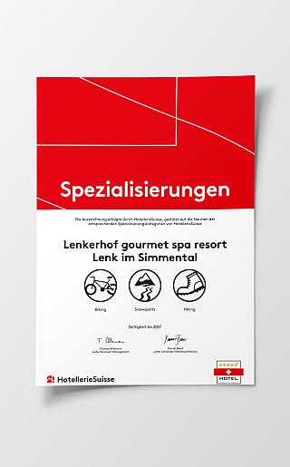 Hotelleriesuisse Spezialisierung Biking Snowsports Hiking 2024