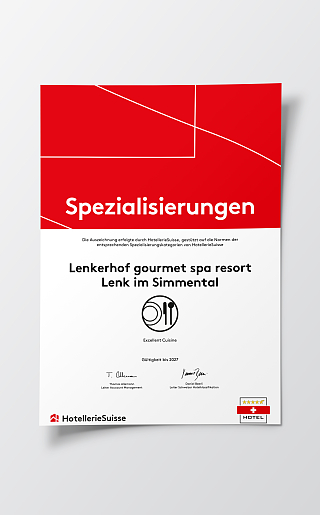Hotelleriesuisse Spezialisierung Excellent cuisine 2024
