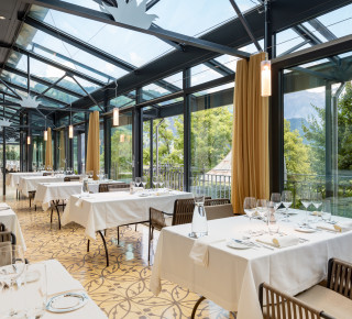 Ansicht des Wintergartens im Restaurant Spettacolo