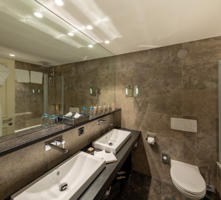 Ansicht eines Badezimmers im Premium Doppelzimmer