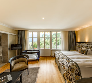 Ansicht eines Premium Doppelzimmers 2 mit Babybett