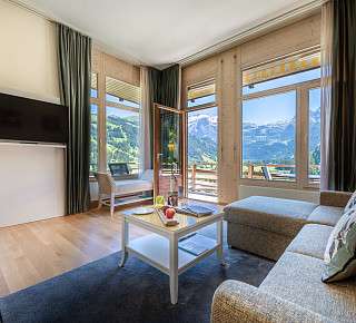 Ansicht des Wohnzimmers in der Loft Corner Suite
